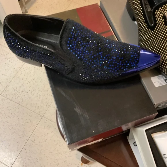 BOLANO indigo blue  men sequence shoes. Amazon.com | Bolano Lawson, Wingtip Oxford Dress Shoes for  main image 3